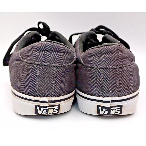 Vans Off The Wall Skate Shoes Authentic Herringbone Lace Up Casual Gray Size 12 - Picture 7 of 10